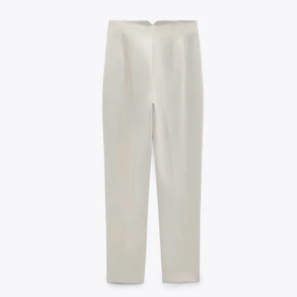 Zara High Waisted Ankle Length Pants/Trousers Beige (Size S Small) - Picture 7 of 16